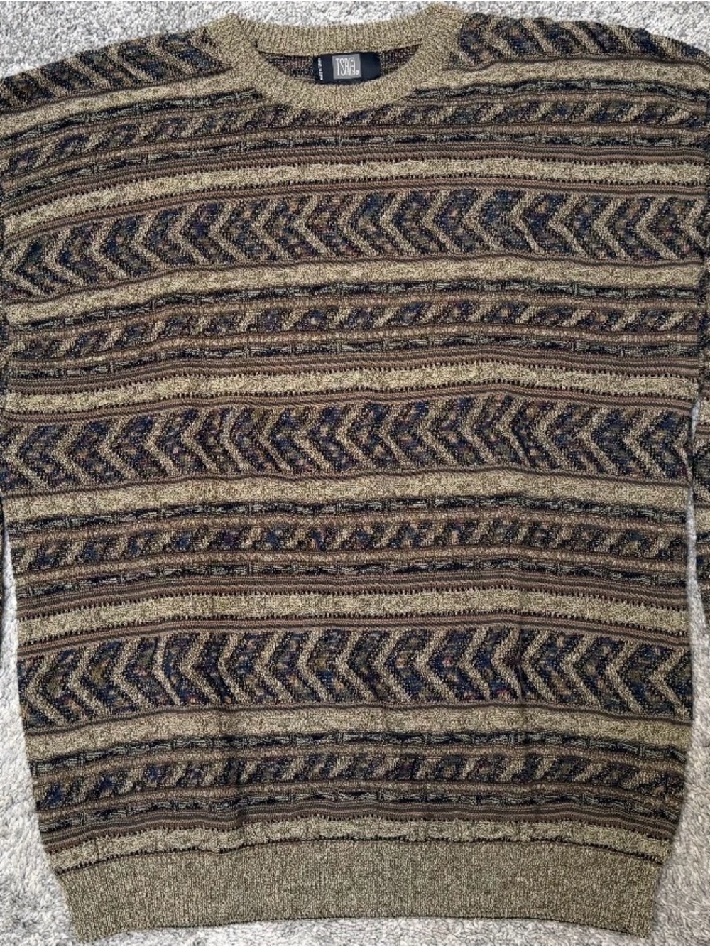 vintage TSR USA patterned knit crewneck sweater size men’s Large